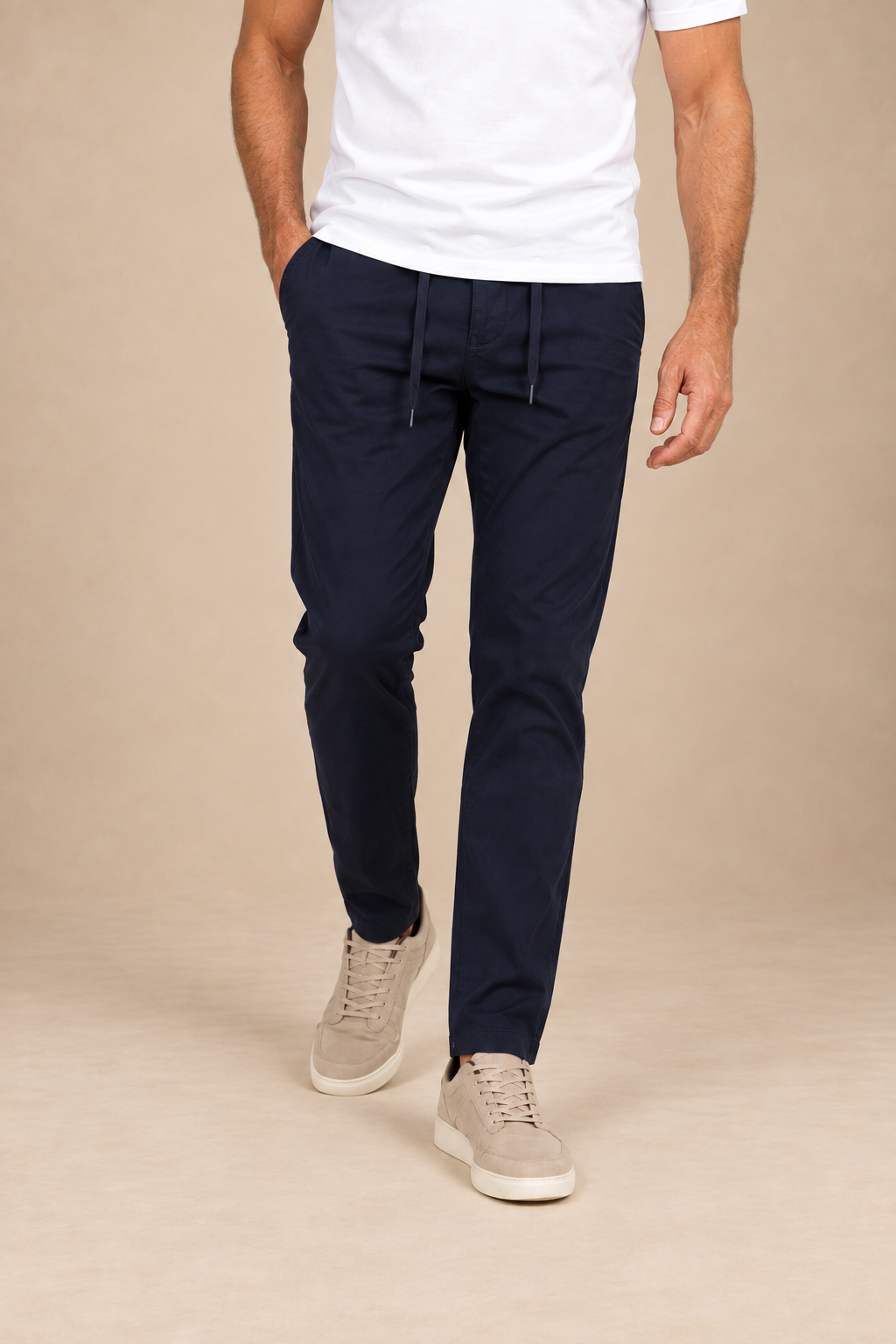 Grotti Bel Bağlamalı Pantolon — Navy Blue