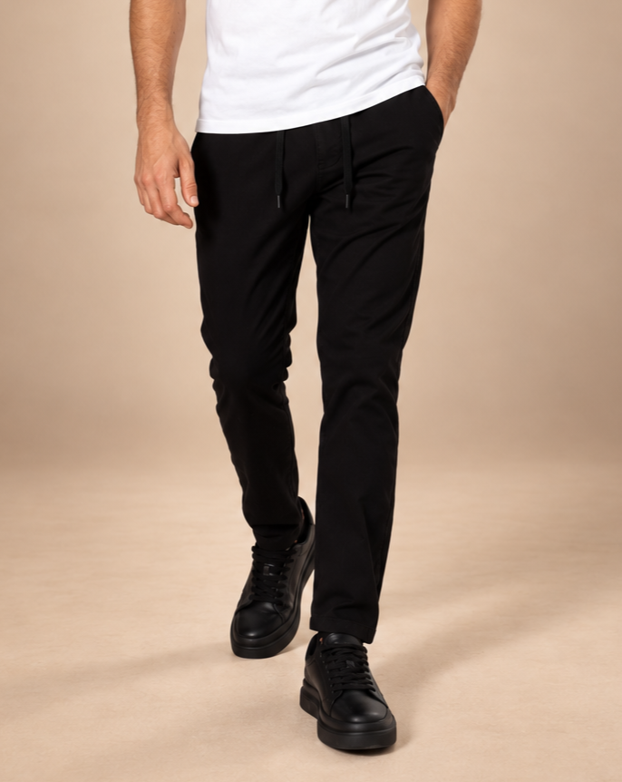 Grotti Bel Bağlamalı Pantolon — Black