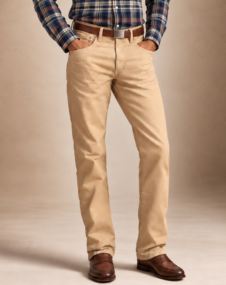 Prato Renkli Jeans — camel